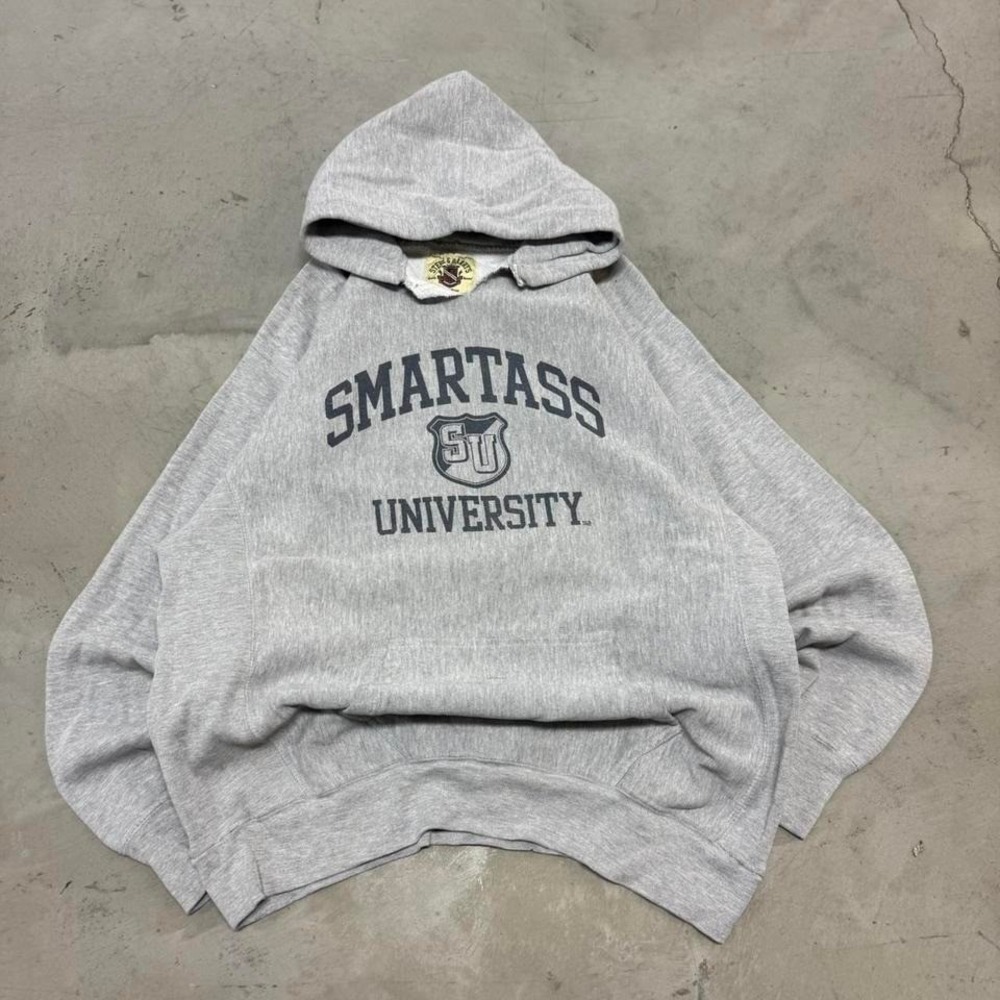 Vintage 1990s Smart A*s University Reverse Weave Hoodie